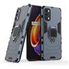 MaiJin Compatibile con OPPO Realme 7 Pro Cover, Custodia Armor Anello Cavalletto (Funziona con il Supporto Magnetico per Auto) Case Paraurti (Blu Navy)