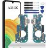 YHX-OU Presa di ricarica per Samsung Galaxy A33 5G SM-A336B SM-A336B/DS SM-A336B/DSN Dock Connector Port Charger Porta Microfono Audio Jack Flex Cavo + Strumento di installazione