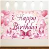 Tinoaly Sfondo Fiocco Rosa, 180x110 cm Decorazioni per Feste di Compleanno a Tema Fiocco Sfondo in Tessuto per Compleanno Coquette per Decorazioni per Feste di Compleanno Accessori per Foto