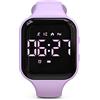 Focwony Orologio fitness con contapassi digitale a LED, senza Bluetooth, con conteggio dei passi, distanza, calorie, cronometro, sveglia, ottimo regalo per bambini, adolescenti, ragazze, ragazzi, Quadrato
