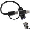 HOYULLI Adattatore USB(2in1)per IPhone USB C Lightning Maschio A USB-A Femmina Jack OTG 3.0 Cavo Per Apple Adapter Adattatori TipoC Convertitore iPad Type C Macbook Dati Compatibile Per Samsung Android tp-otg