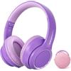 TONOSHARK Cuffie Bluetooth Bambini, Cuffie Antirumore Bambini, 60h Autonomia, Wireless Over-Ear Con Microfono, Pieghevoli, Custodia Inclusa, Per Scuola e Viaggi (Viola)