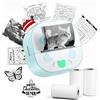 Yowell D21 Mini stampante, stampante adesiva con 3 rotoli di carta termica, mini stampante per appunti di apprendimento, promemoria, elenchi da fare, etichette, fai da te, album di ritagli, compleanni