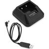 SUNDELY® Caricabatterie da tavolo di ricambio per radio Baofeng BF-F8HP UV-5R 5RA 5RB 5RC 5RD 5RE 5RG DM-5R TYT TH-F8 Walkie Talkie Li-ion Battery Charging Dock Cradle Base Station (adattatore USB)