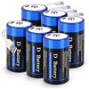 wowpower Batteria al litio USB D, batterie ricaricabili USB D da 1,5 V, ricarica rapida in 2 ore con cavo di ricarica di tipo C (confezione da 6)