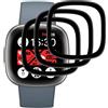 Beukei Pellicola Protettiva per Fitbit Versa 4/ Sense 2, 3 pezzi protezione vetro [copertura totale curva 3D] [Anti-Graffio] [Senza Bolle][Durezza 9H ] vetrini