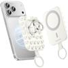 Syncwire Supporto Anello Magnetico in Silicone con Ventosa Forte per Custodia MagSafe - Anello Porta Cellulare per iPhone/Android, Mani Libere, Selfie, Video & TikTok, Bianco