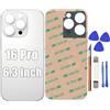 Peixiong Vetro posteriore di ricambio per iPhone 16 Pro, bianco titanio