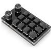 Bewinner Mini Tastiera Meccanica a 12 Tasti, Tastiera Programmabile Multifunzione, Tastiera Meccanica Macro a Una Mano con Manopola di Regolazione, Compatibile con Linux, OS X, Vista