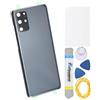 Double Sure Parte di riparazione posteriore in vetro acrilico grigio cosmico per Samsung Galaxy S20+S20+5G con cornice fotocamera posteriore lente in vetro adesivo pretagliato e kit di strumenti