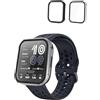 Generic Confezione da 2 custodie proteggi schermo per Amazfit Bip 6, design integrato per la massima protezione dello smartwatch, aperta, nera
