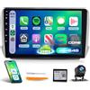 Hodozzy 【8 Nucleo 4+64G】Hodozzy Carplay Autoradio per Peugeot 208/2008 2012-2018, 10 Pollici Touchcreen Stereo Auto Bluetooth Vivavoce con WiFi/GPS/RDS/FM/DSP