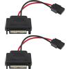 EMSea Cavo adattatore di alimentazione sottile da SATA a 15 pin maschio a SATA 6 pin femmina, per dischi CD, DVD, hard disk SATA Slimline, 98 mm, 2 pezzi
