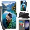Haninsuze Cover per Samsung Galaxy S24 Ultra, barca | Pelle PU Portafoglio, Porta Carte, Magnetica, Libro, Antiurto Custodia
