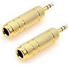 JZK 2 adattatori jack stereo maschio da 3,5 mm a connettore femmina da 1,4 pollici 6,35 mm, presa audio stereo, jack adattatore per cuffie da 3,5 mm, adattatore amplificatore per chitarra