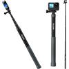 TELESIN 47 pollici fibra di carbonio Selfie Stick per Go Pro Hero 13 12 11 10 9 8 7 Max Series, Monopiede per DJI Osmo 360 Action 5 Pro 4 3 Insta360 X5 X4 X3, Action Camera Extended Selfie Stick