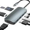 BDFFLY Docking station USB C Doppio monitor, adattatore multiporta hub USB C 8 in 1 con doppio HDMI 4K, 3 USB 3.0, PD da 100 W, SD/TF per MacBook e altri dispositivi di tipo C