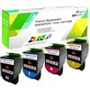 GREENPRINT Cartucce Toner Compatibili 4 Colori CX410 CX510 Alta Capacità 4000 Pagine BK, 3000 Pagine CMY per Stampanti Lexmark CX410de CX510de CX410dte CX410e CX510d the CX510dhe