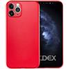 doupi UltraSlim Custodia per iPhone 11 PRO (5,8 Pollici), Satinato fine Piuma Facile Mat Semi Trasparente Cover, Rosso