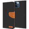 Verco iPhone 12 Custodia per Cellulare [6.1 pollice], iPhone 12 Pro Caso Tessuto per Apple iPhone 12/12 Pro Cover Tessilo Portafoglio Case, Nero