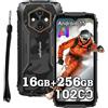 Ulefone Rugking 4 Pro Rugged Smartphone Android 15, 16GB+256GB/2TB SD, Gemini AI Telefono Cellulari Resistente IP68, 48MP+8MP, 6,56 120Hz 10200mAh Dual SIM 4G Cellulare Offerta,NFC/OTG/3 Slot, Nero