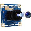 ELP Modulo fotocamera grandangolare USB, obiettivo fish-eye da 170 gradi, webcam 2 MP 1080P, 100 fps, velocità fotogrammi per Linux e computer, USB2.0 Lightburn Camera USBFHD01M-L170