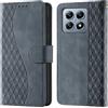 CaseGla Cover per Xiaomi 14T Pro Case PU Pelle Custodia RFID Blocco Kickstand Chiusura magnetica Slot per Schede Portafoglio Flip Custodia per Xiaomi 14T Pro Cover,Gris