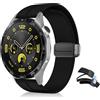 KeHowy 22mm Cinturino per Huawei Watch GT 7 46mm/GT7 Pro/GT 6/GT6 Pro 46mm | per Garmin Venu 4 45mm/Venu 3 45mm/Venu2/Forerunner 265/255/255 Music/570 47mm, 22mm Silicone Magnetico Cinturini, Nero