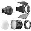 Godox Kit di Montaggio Magnetico per Luci LED MS60Bi, MS60R, RS60R, RS60Bi e Flash a Testa Rotonda V100, V1 Pro, AD100 Pro, Include Alette, Diffusori, Snoot