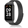 ZoRoll Cinturino Compatibile con Xiaomi Smart Band 8 Active/Redmi Smart Band 2, Inossidabile Intrecciato a Rete Metallo con Cinturino in Acciaio Compatibile con Xiaomi Redmi Smart Band 2 - Nero