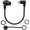 QIANRENON 90 gradi angolo USB C 3.1 pannello montato incasso impermeabile Cavo 10 Gbps Type C 3.1 maschio a femmina ngolo retto Estensione Cavo, Fissaggio filettato, 30cm/11.8in(curva sinistra)