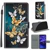 TOMYOU Cover per Huawei Mate 20 Lite, farfalla dorata | Antiurto Protettiva Portafoglio, Slot per Schede, Magnetica, Custodia in Pelle PU, Libro Flip,Funzione Stand