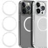 MxyVrix Set di 3 Anelli Magnetici per Ricarica Wireless MagSafe, Compatibili con iPhone 15/14/13/12 e Samsung S23/S22/S21, Adesivi Universali per Custodie Non-MagSafe, Bianco