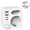 THUNIX Adattatore Presa Sudafrica, 6 IN 1 Adattatore da Viaggio Presa Spina Sudafrica Tipo M con 2 USB C, 2 USB A per Namibia, Swaziland, Lesotho e Bhutan