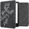 kwmobile Custodia Compatibile con Amazon Kindle Paperwhite 11. Generation 2021 - Cover a Libro per eReader - Protezione in Feltro - Flip Case - Magnolie Bianco/Grigio Scuro