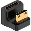 QIANRENON 8 K Mini HDMI a forma di U Adattatore ad angolo UHD2.1 maschio a femmina 180 gradi Down HD Display Connector LED per DSLR Portable Camcorder Tablet PC (positivo)