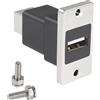 QIANRENON Adattatore di pressione da USB 2.0 a pannello USB B, da USB 2.0 a presa USB B, connettore rettangolare, montaggio su desktop, per stampanti scanner fax