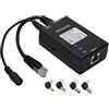 ANVISION Active Gigabit PoE Splitter Adattatore con punte multi-dimensione, 10/100 / 1000Mbps conforme IEEE 802.3af, uscita DC 5V 9V 12V per telecamera IP Wirelss AP Voip Phone
