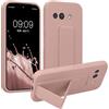 kwmobile 1x Custodia Compatibile con Google Pixel 9a - Cover Supporto Dita - Back Case per Smartphone - Protezione Gommata Rosa Antico