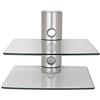 Drall Instruments Attacco a Parete con 2 Ripiani in Vetro per Lettore Dvd Bluray Consolle Ripiano diffusore in Vetro Argentato Modello: GL11CS