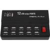 Yanmis Hub USB 3.0, Hub Splitter USB 12 porte, Hub USB 3.0 5 V 12 A con adattatore di alimentazione per telefoni PC MP3 MP4 e altri dispositivi con ampia compatibilità per la casa