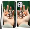 Haninsuze Cover per iPhone 11, Portafoglio PU Pelle, Gatto | Interno TPU Antiurto, Anti-Graffio, Fessura per Schede, Supporto Stand, Design Libro, Flip