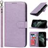 Cavor Cover Compatibile con iPhone 11 PRO con Cordino,Flip Portafoglio Custodia in Pelle,[4 Slots][Magnetica],Custodia Cover con Laccio Compatibile con iPhone 11 PRO - Viola