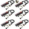MZHOU PCIE Riser VER009S Adattatore PCI-E PCI-E Riser Estensione Grafica da 1X a 16X per Dispositivi di Mining Ethereum ETH Bitcoin, Piattaforma di Mining di Criptovaluta Digitale (6 Pezzi)