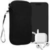 kwmobile Custodia Cellulare per XL - 6,7/6,8 - Cover Smartphone con Cerniera - Custodia Telefono in Velluto a Coste - Astuccio Portacellulare Nero
