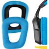 Geekria Cuscinetti auricolari di ricambio in tessuto mesh per Logitech G930, G430, G432, G332, G35, F450, imbottiture per orecchie, ricambi con guida video (Blu)