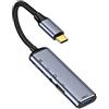 NFHK Adattatore multiporta USB-C Tipo-C a Audio 3,5 mm con doppio convertitore USB 3.0 HUB e porta di alimentazione PD da 100W femmina