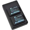 DSTE NP-W126 Batteria di ricambio (2 pacchetti) e caricatore rapido doppio compatibile per Fuji FinePix X-A1 X-E1 X-E2 X-M1 X-T1 X-T50 X-Pro1 HS30EXR HS33EXR HS35EX HS50EXR