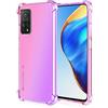 Dedux Cover per Xiaomi Mi 10T(10T PRO) 5G, Custodia Trasparente Gradiente Protettivo TPU Case, Ultra Sottile Rinforzo a Quattro Angoli Cover (Rosa/Viola)