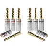 POPPSTAR 8x Presa cavo a banana, cavi a banana per altoparlanti (fino a 6 mm²), ricevitori,contatti dorati 24k (4x neri, 4x rossi)